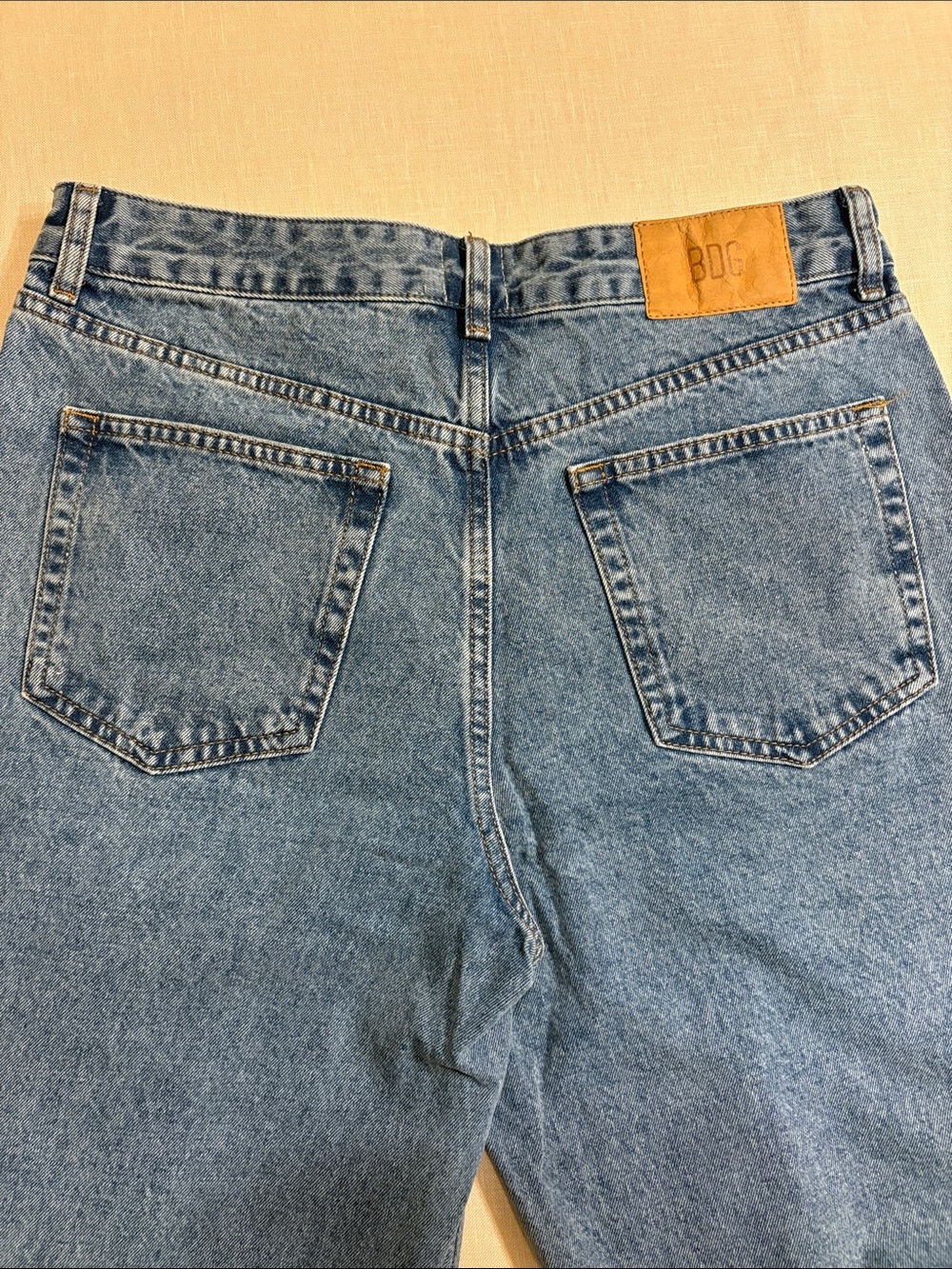 BDG Denim Wide-Leg Jeans with Distressed Daisy Appliqués - Blue - Picture 4 of 5